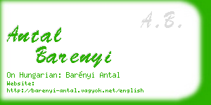 antal barenyi business card